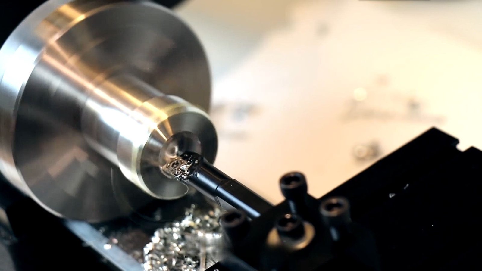 A CNC Boring Machine Working