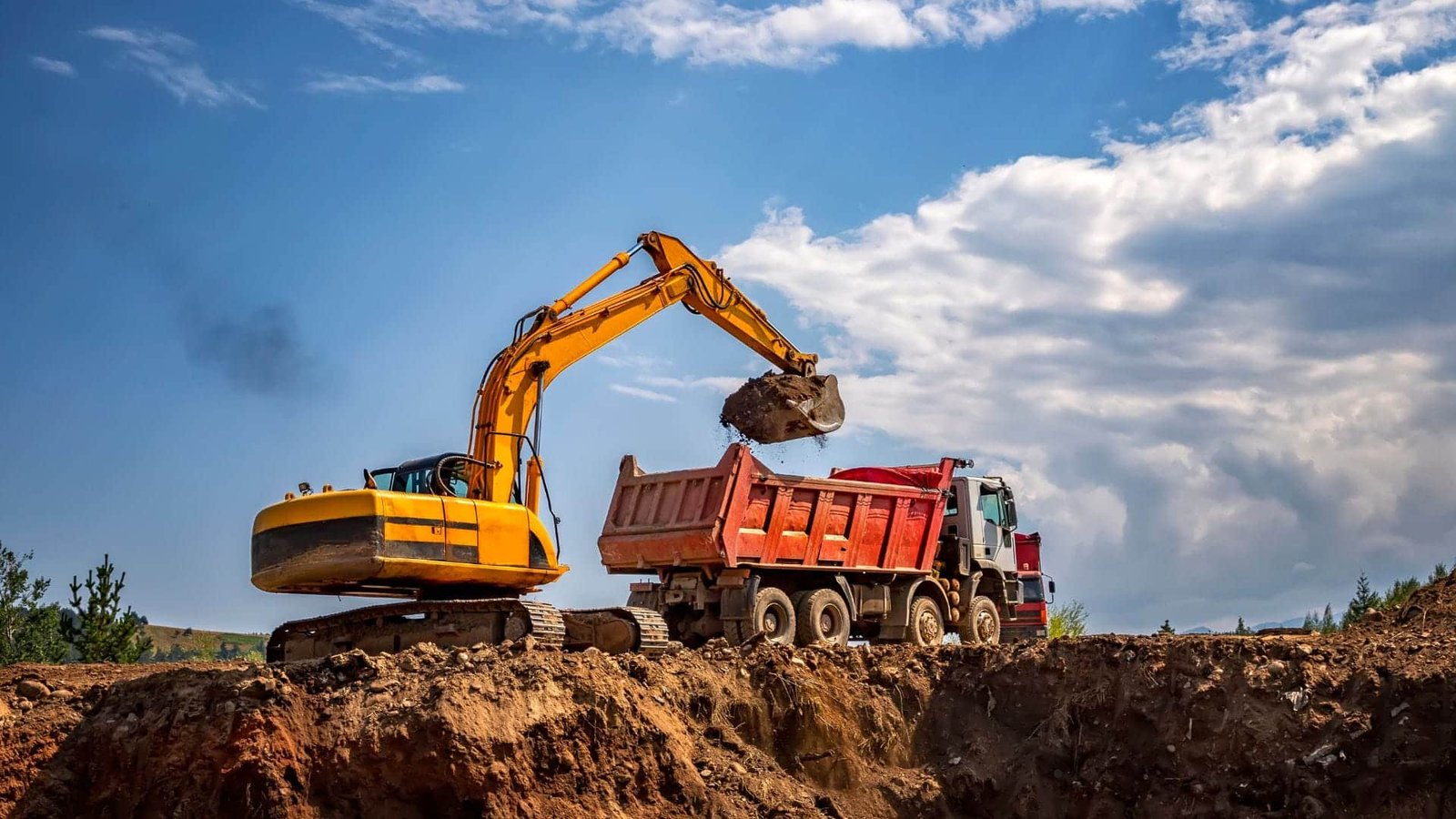 Ein arbeitender Bagger