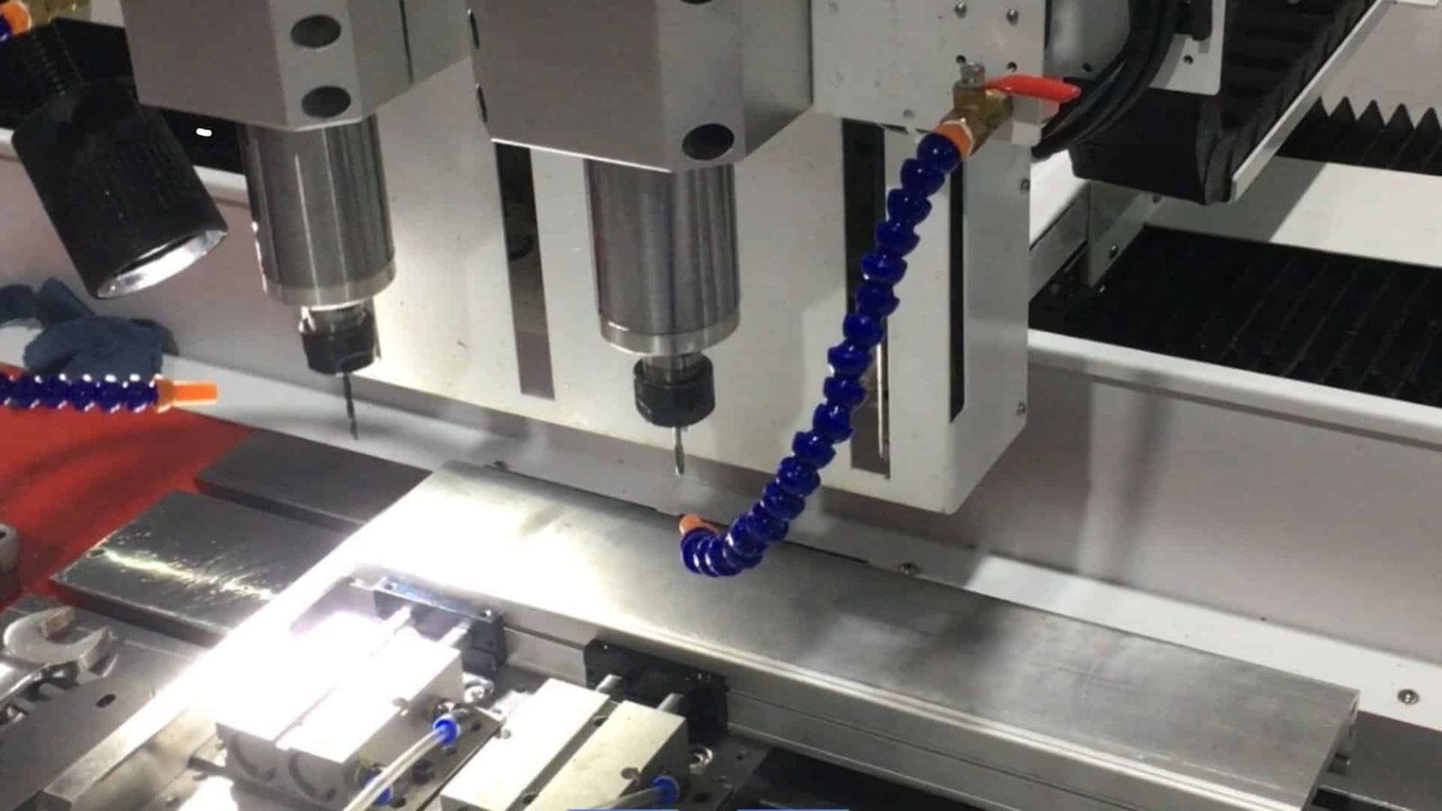 Close-up of the CNC Drilling Machine