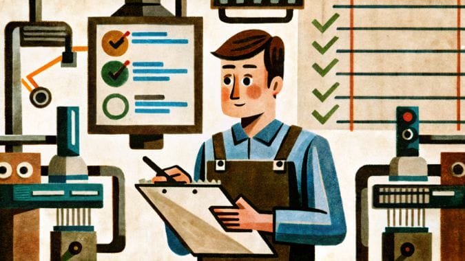 Una persona con lista di controllo