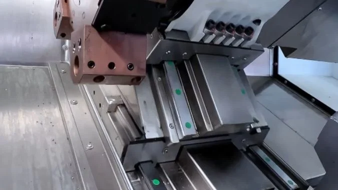 Close-up of an Interpolated Y-axis turn-mill center