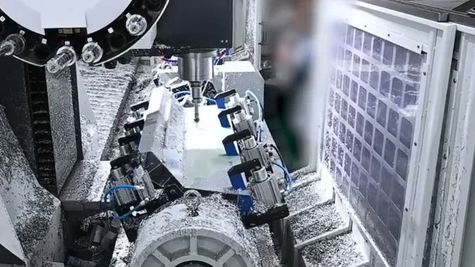 الكثير من البُرادة في مركز تصنيع الماكينات الجانبية