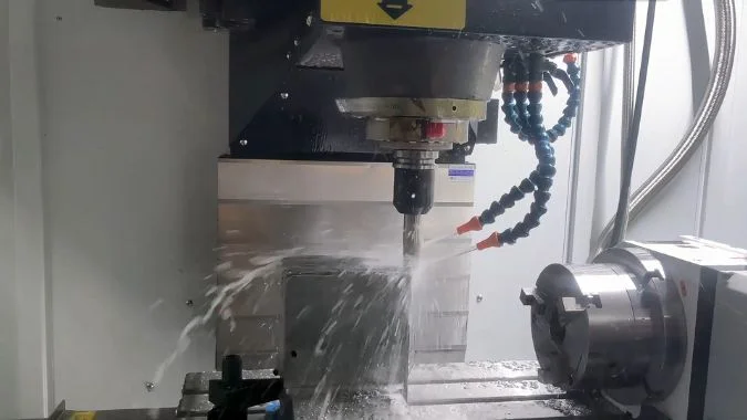 Крупный план обработки на VMC