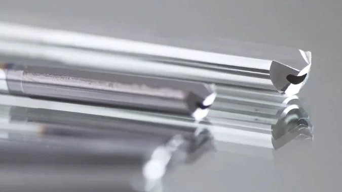 Closeup of the head of gun drill tools