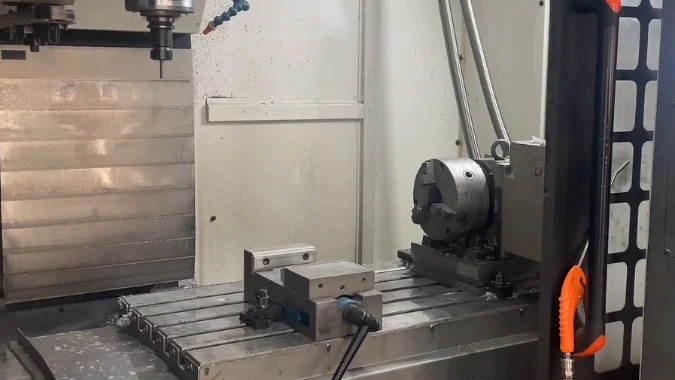 Inside view of a cnc machining center
