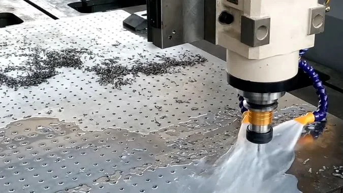 Closeup of CNC Drilling machine