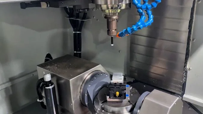 Closeup of CNC machining center