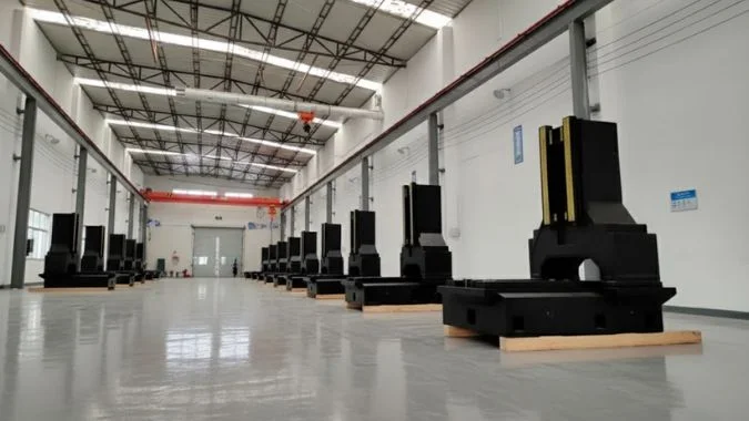 CNC machining center beds in warehouse
