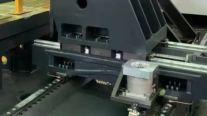 Closeup of Ballscrew on Machining Center