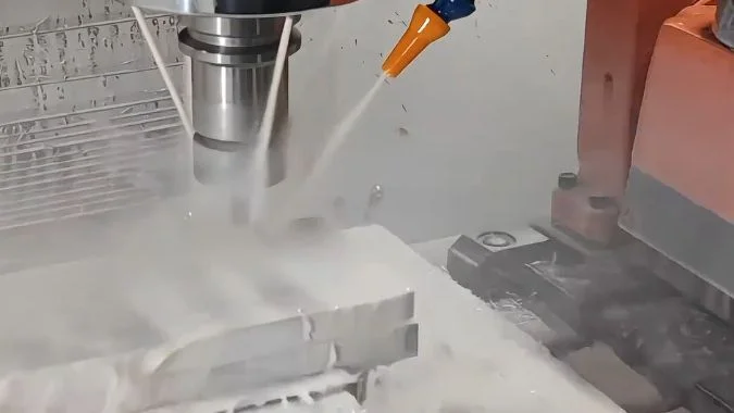Closeup of CNC Machining Center working