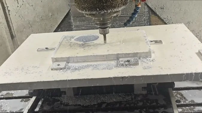 Closeup of CNC Machining Center Machining