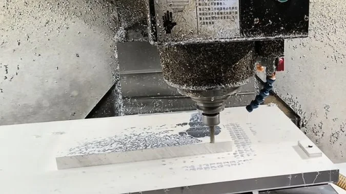 Closeup of CNC Machining Center Working