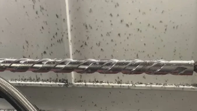 Closeup of workpiece