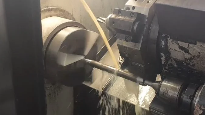 CNC Lathe Machining a workpiece