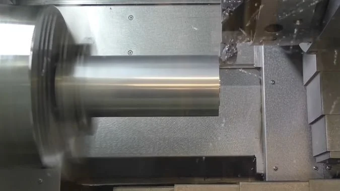 CNC Lathe Machining a workpiece