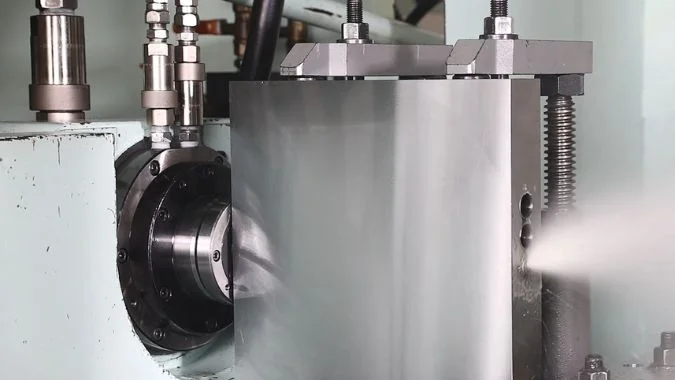 Deep Hole Drilling Machine drilling Holes on a Workpiece