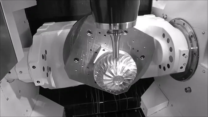 CNC machining center processing impeller