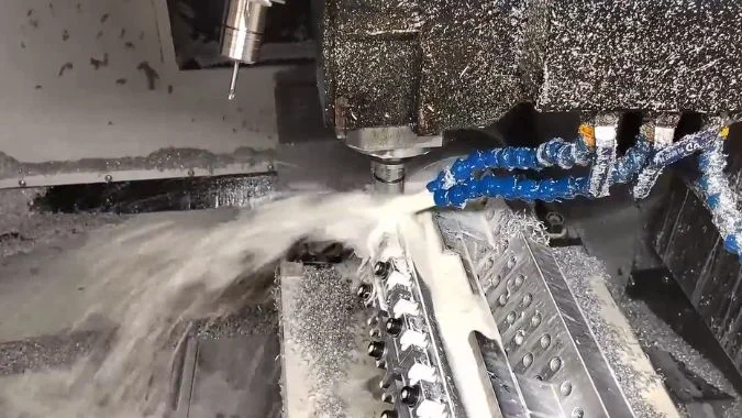 Closeup of tapping center working