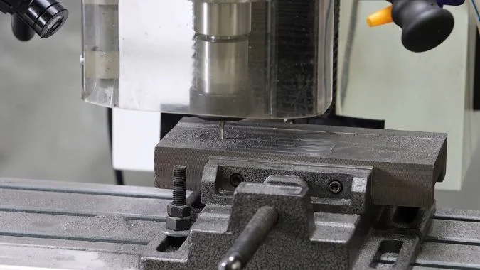 Closeup of CNC Drilling and Milling Machine