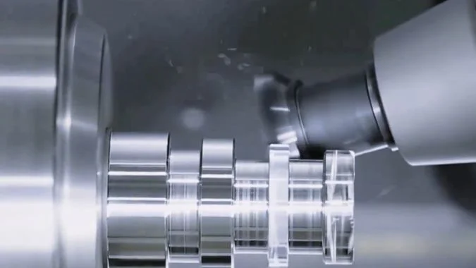 Closeup of CNC Turn-Mill Center machining