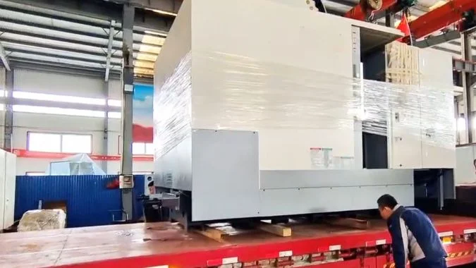 Vertical-horizontal machining center loading on truck