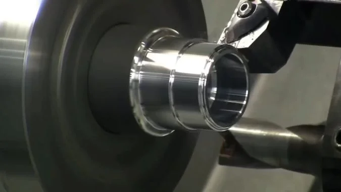 Close-up CNC Turn-Mill Center machining