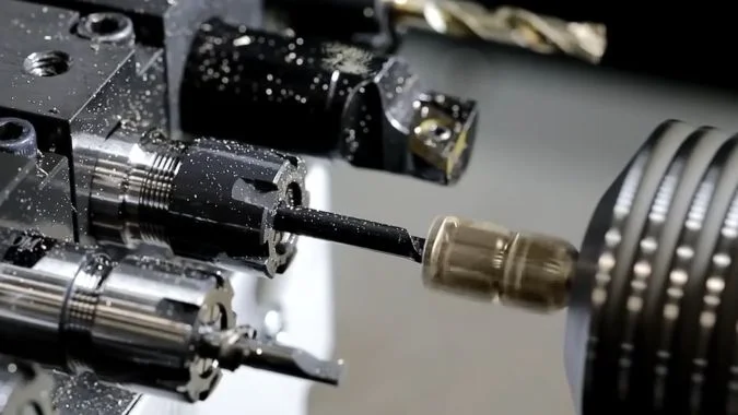 Swiss-type lathe machining